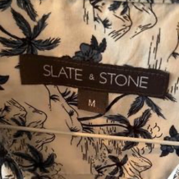 Slate and stone, Blue And White, Mens Medium Shirt - Picture 3 of 3